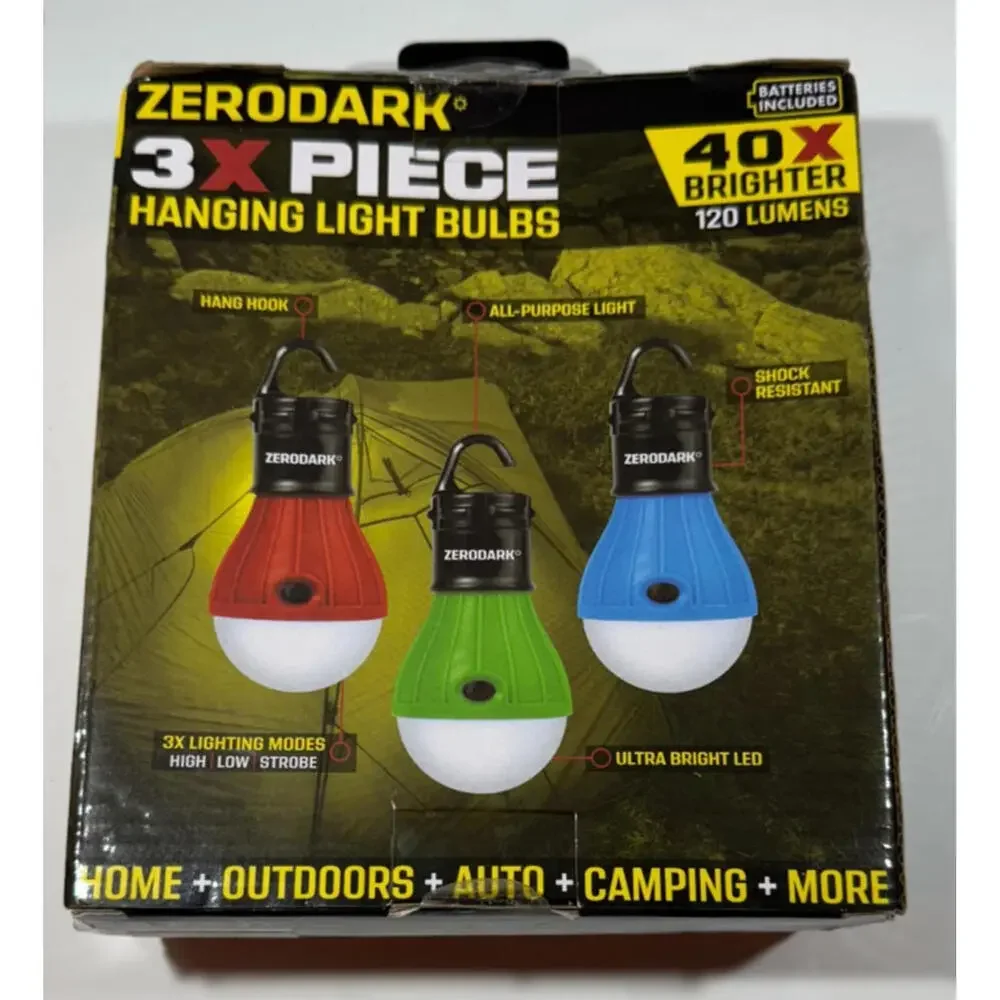 Zerodark Led Portable Hanging Light Bulbs 3 Lighting Modes 3 Pack New